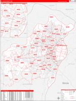 St. Louis, Mo Wall Map Zip Code